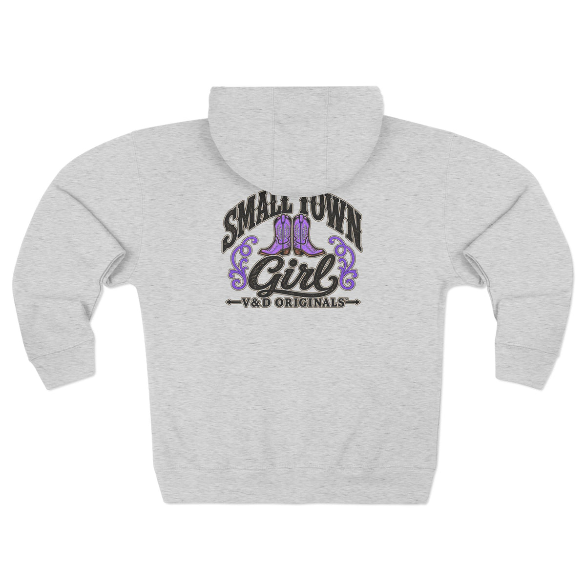 Small Town Girl Zip Hoodie — Purple Boots