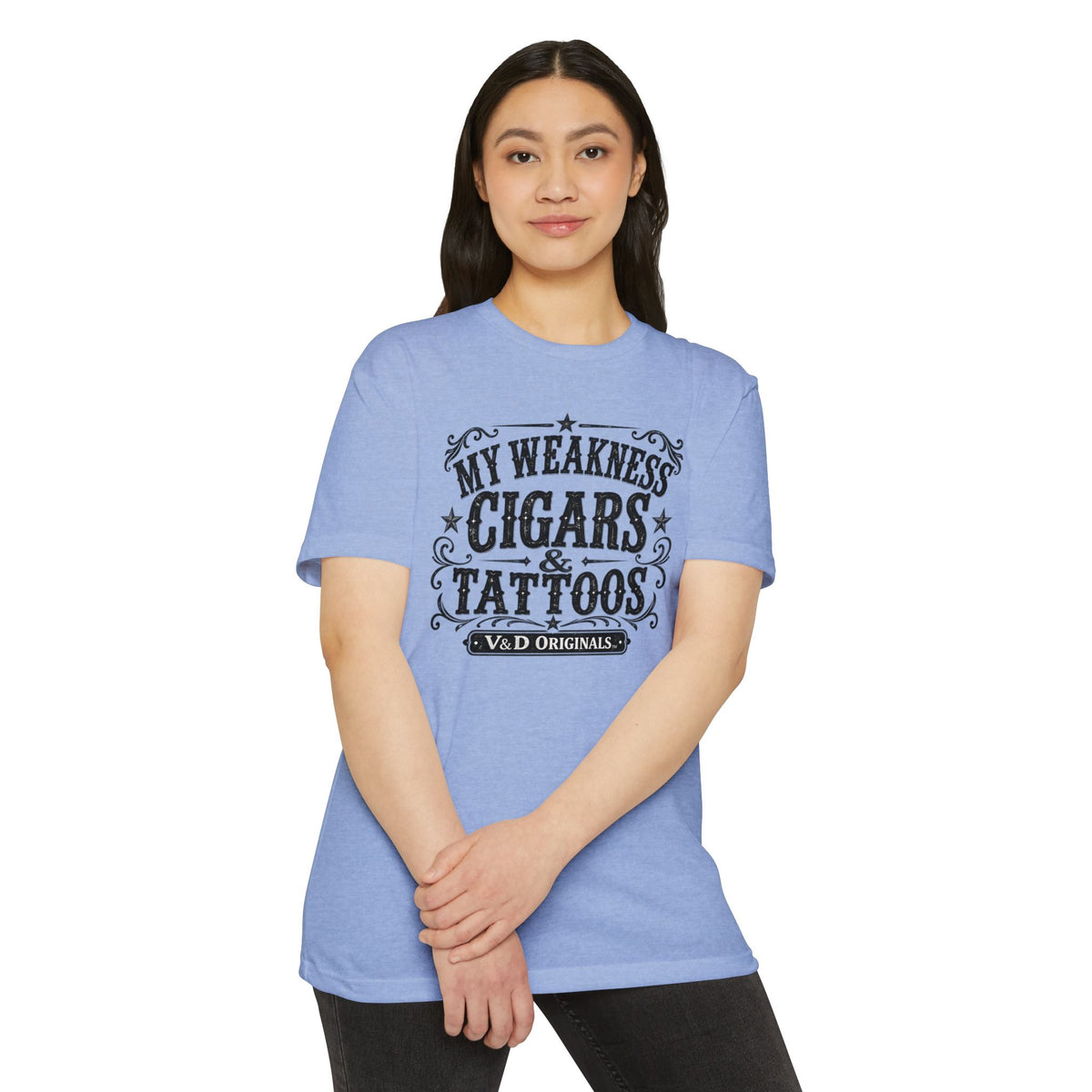 Cigars & Tattoos Graphic T-Shirt — "My Weakness Cigars & Tattoos" Vintage Tee