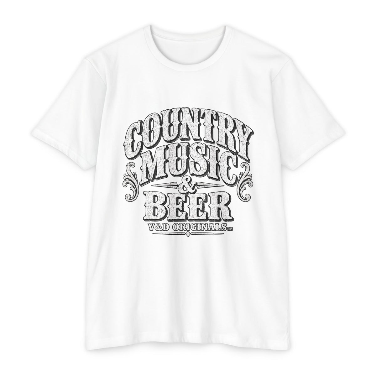 Country Music & Beer T-Shirt — Vintage Guitar Bar Tee