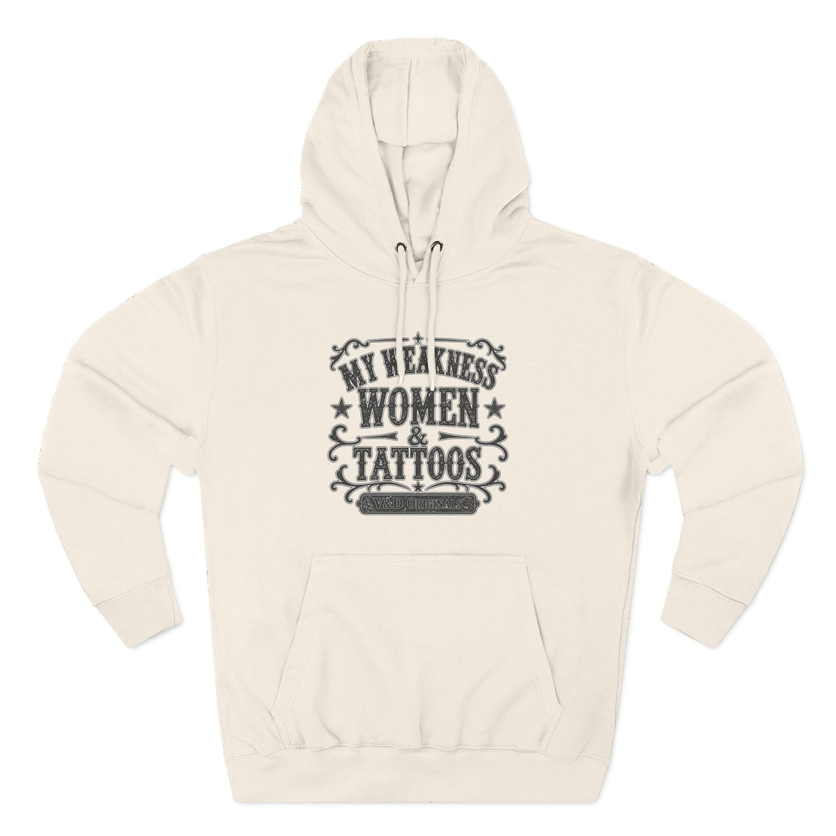 My Weakness: Women & Tattoos Hoodie — Women's Graphic Fleece Pullover