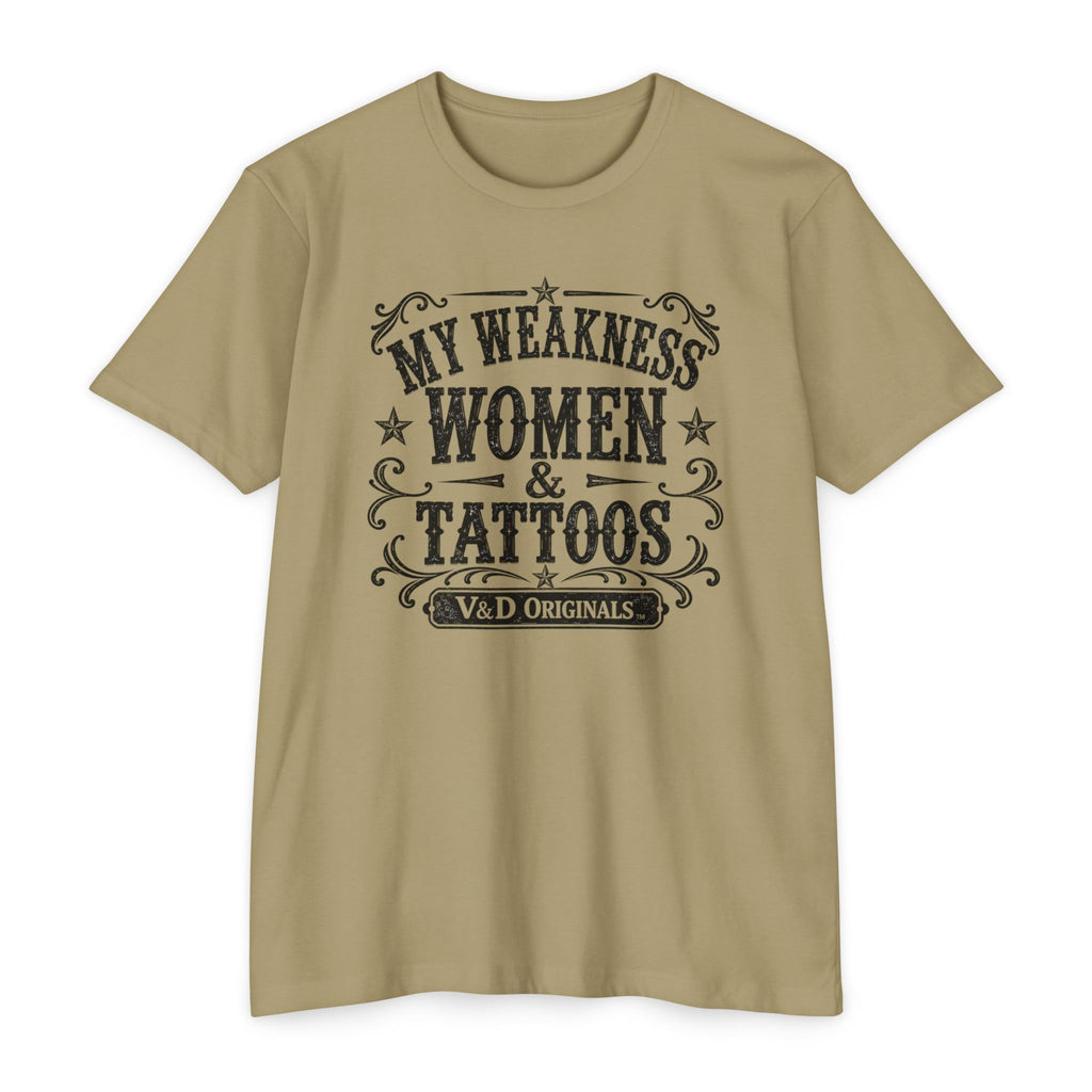 Women & Tattoos Graphic T-Shirt — 'My Weakness Women & Tattoos' Vintage Tee