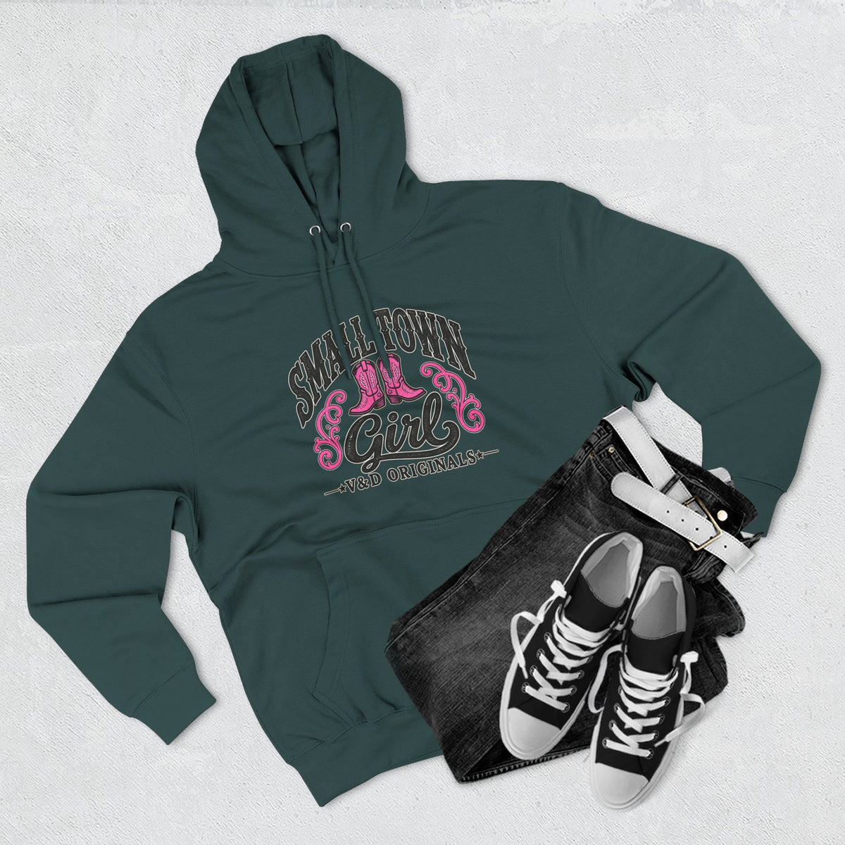 Small Town Girl - Pink Boots Pullover Hoodie