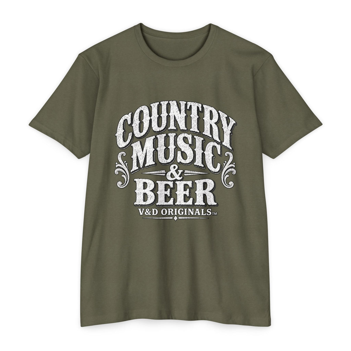 Country Music & Beer T-Shirt — Vintage Guitar Bar Tee