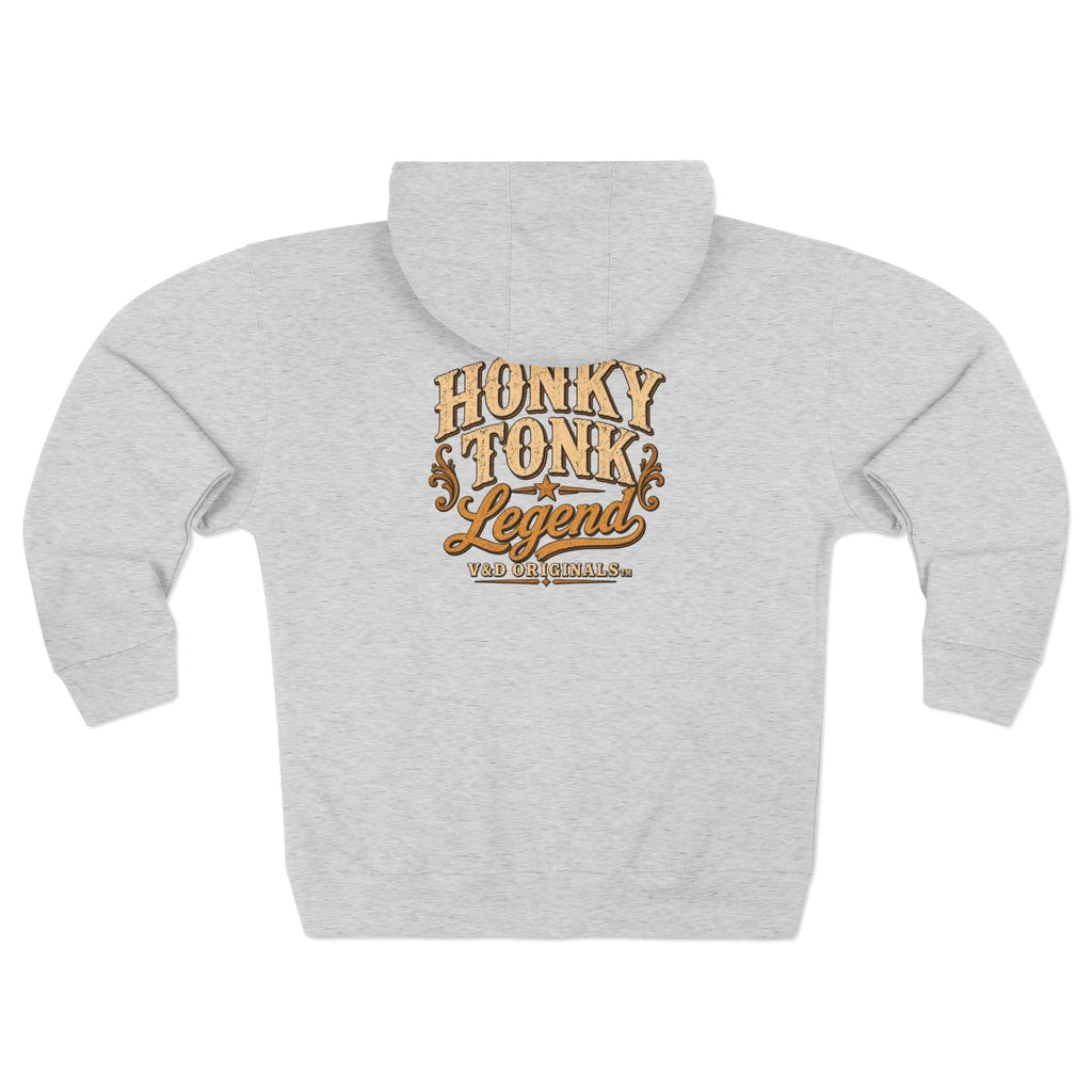 Honky Tonk Legend Zip Hoodie — Vintage Country Music Zip-Up