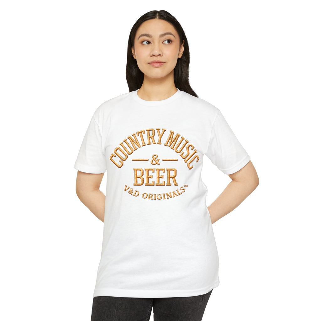 Country Music & Beer T-Shirt — Vintage Rustic Graphic Tee for Music Lovers
