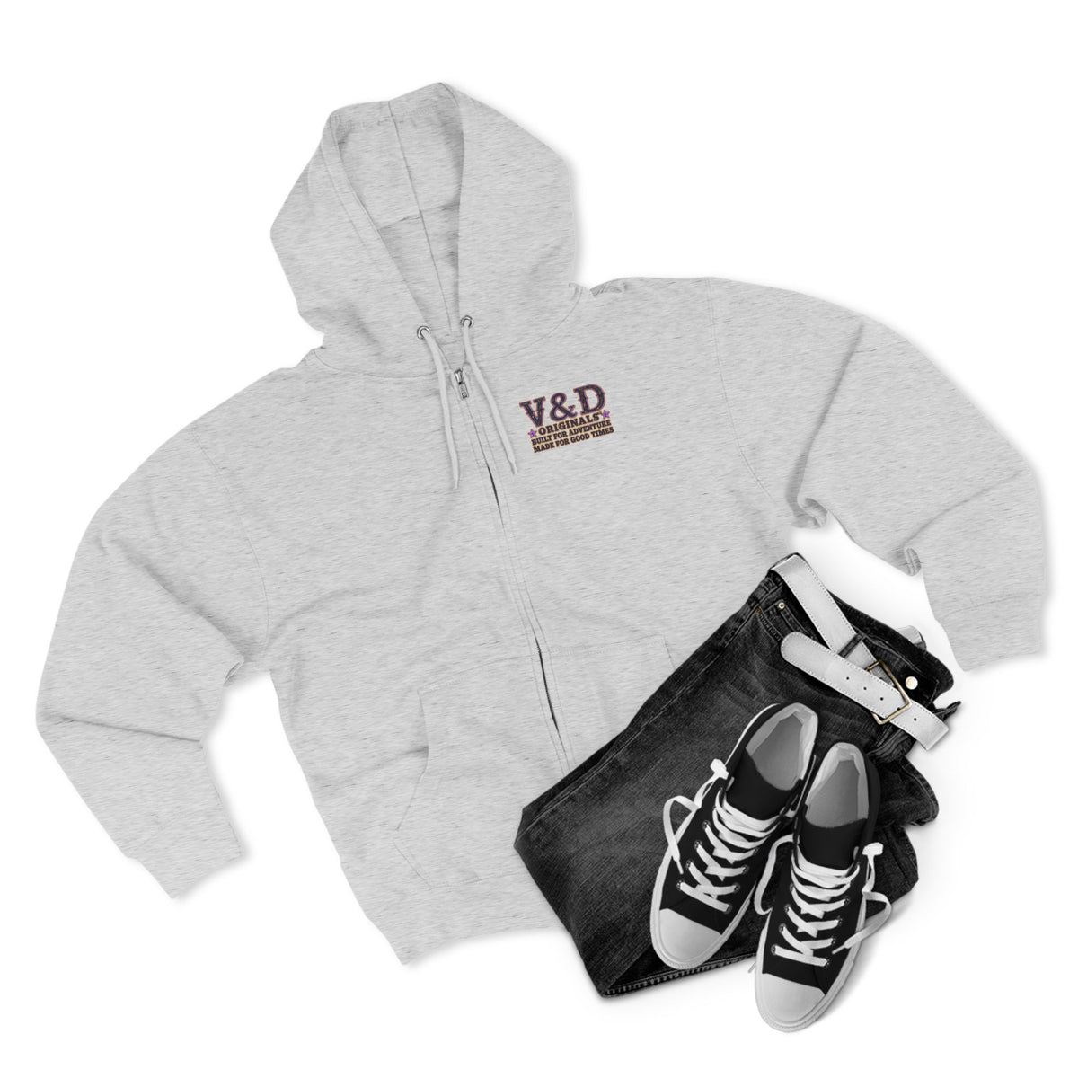 Small Town Girl Zip Hoodie — Purple Boots