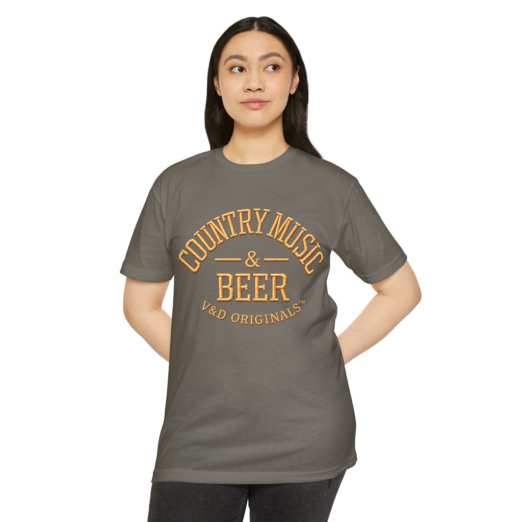 Country Music & Beer T-Shirt — Vintage Rustic Graphic Tee for Music Lovers