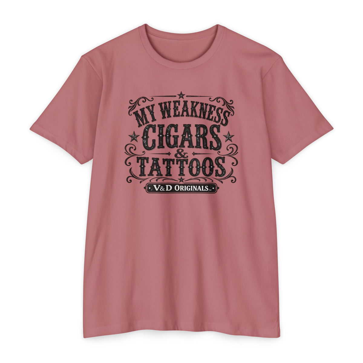 Cigars & Tattoos Graphic T-Shirt — "My Weakness Cigars & Tattoos" Vintage Tee