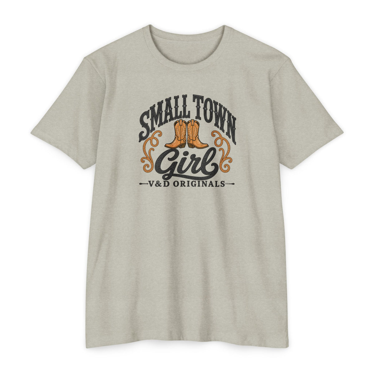 Small Town Girl T-Shirt — Tan boots