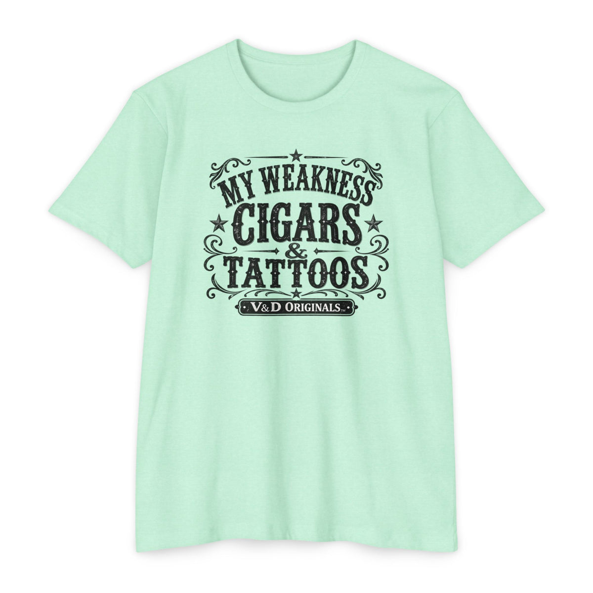 Cigars & Tattoos Graphic T-Shirt — "My Weakness Cigars & Tattoos" Vintage Tee