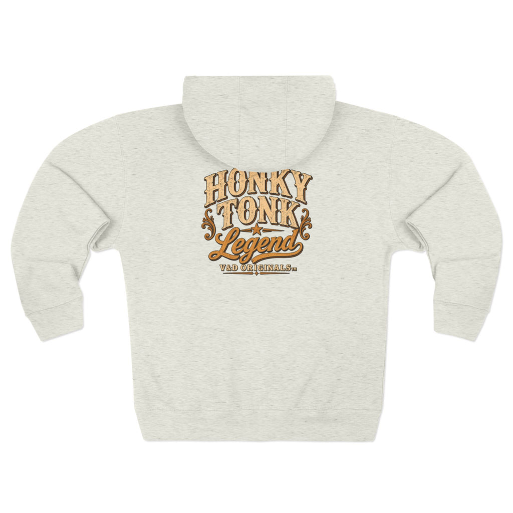 Honky Tonk Legend Zip Hoodie — Vintage Country Music Zip-Up