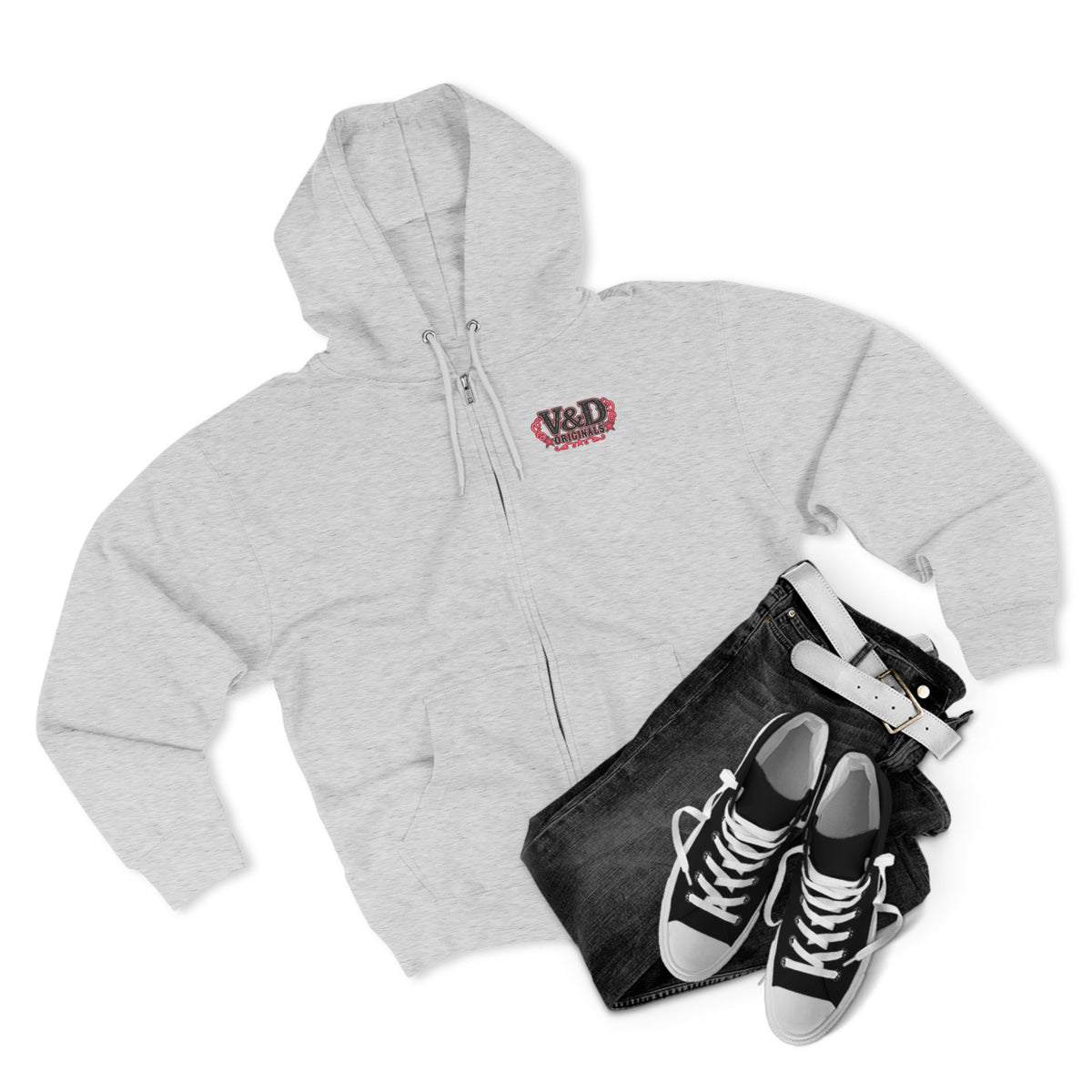 Small Town Girl Zip Hoodie — Vintage Heart logo
