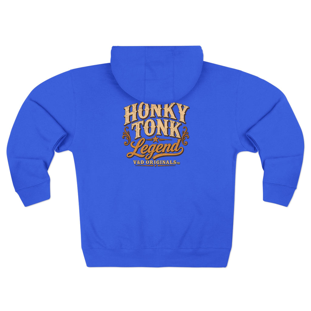 Honky Tonk Legend Zip Hoodie — Vintage Country Music Zip-Up