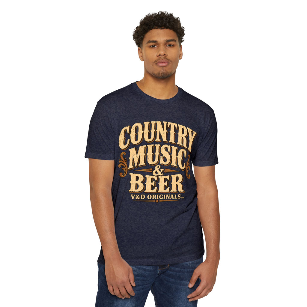 Country Music & Beer T-Shirt — Vintage Western Graphic Tee for Fans