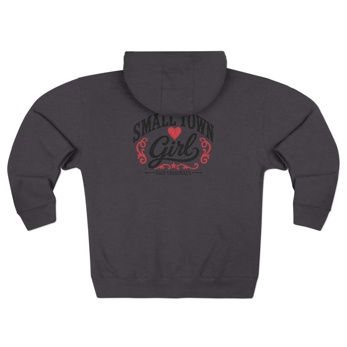 Small Town Girl Zip Hoodie — Vintage Heart logo