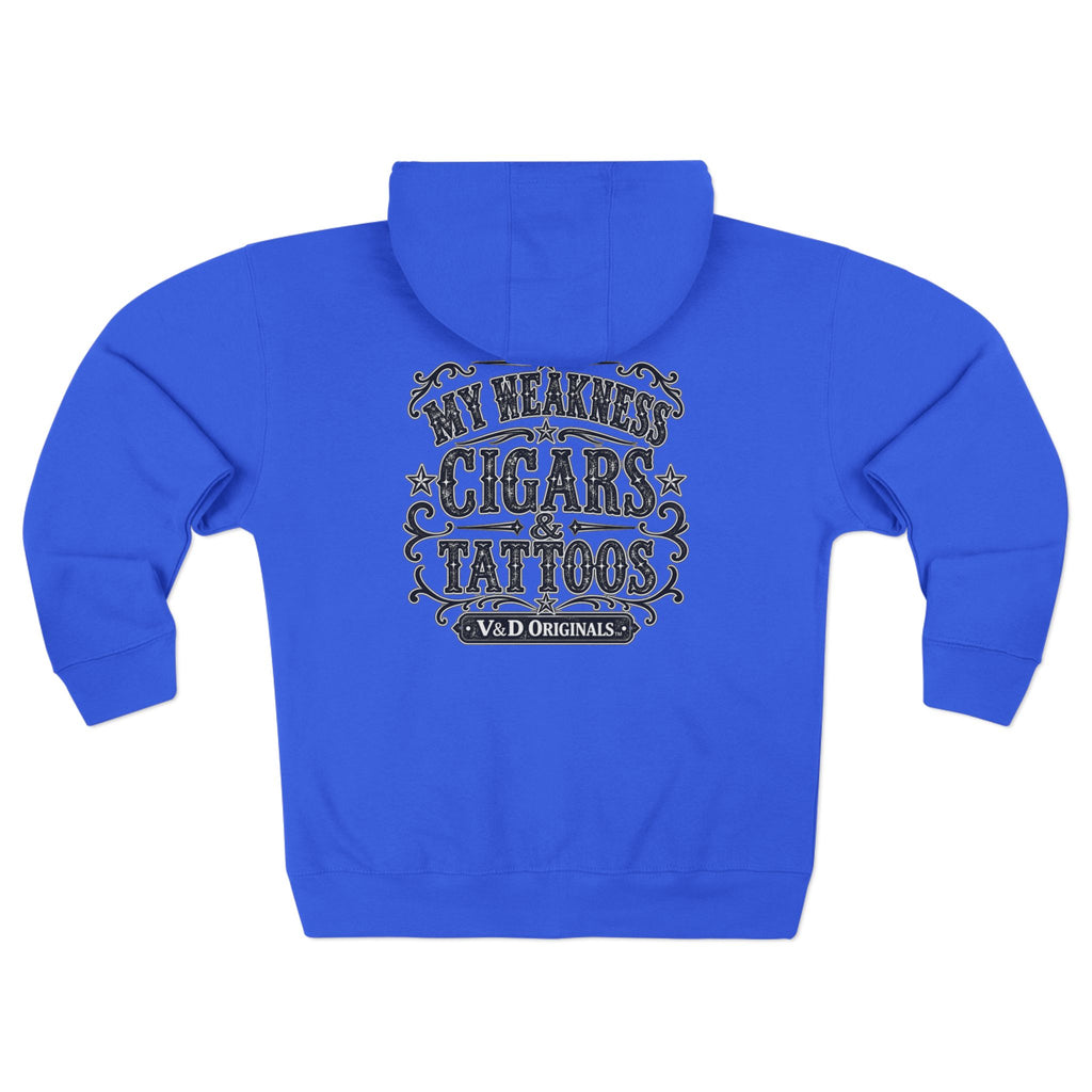 My Weakness Cigars & Tattoos Unisex Zip Hoodie