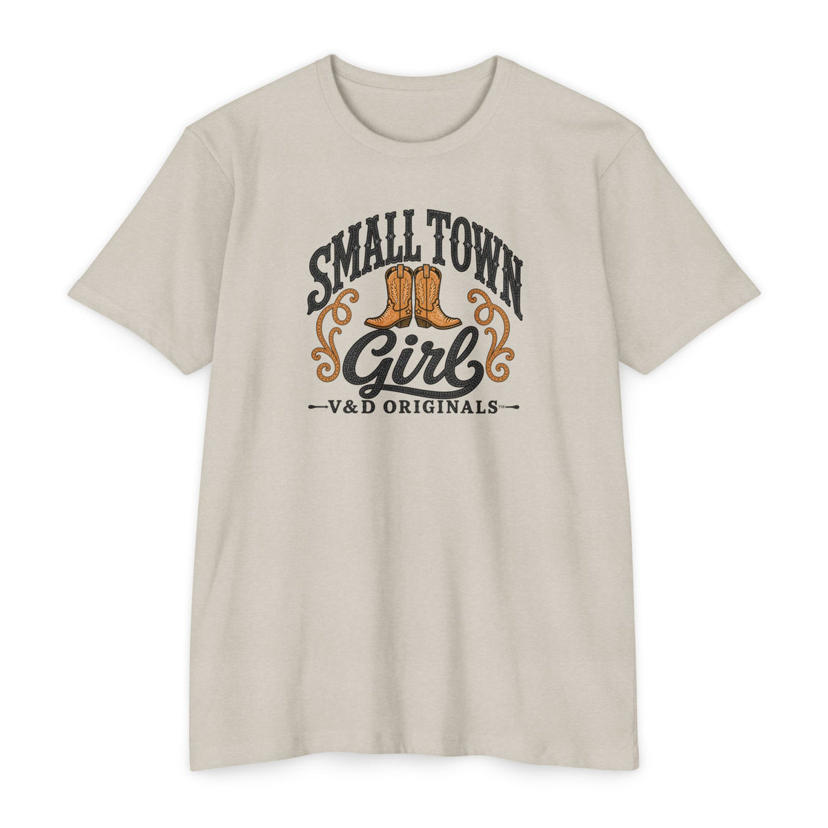 Small Town Girl T-Shirt — Tan boots