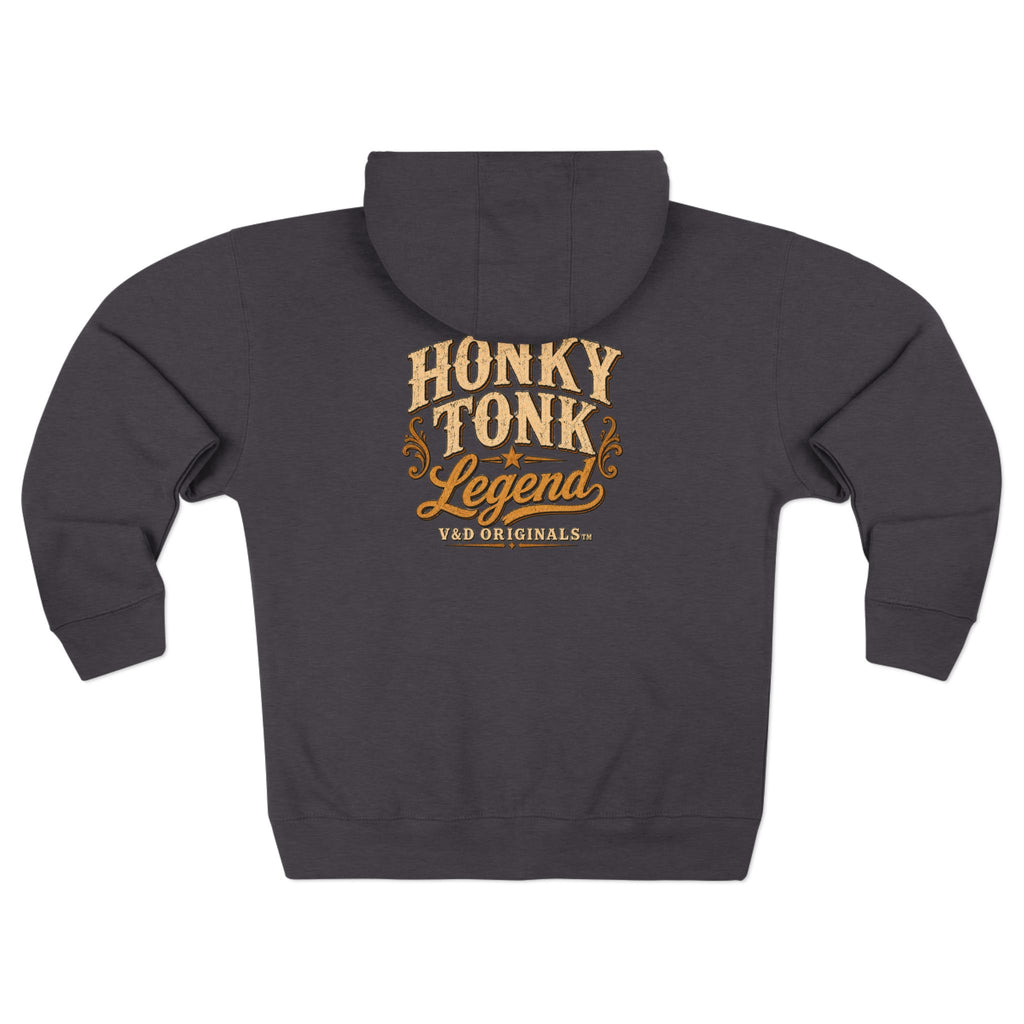 Honky Tonk Legend Zip Hoodie — Vintage Country Music Zip-Up