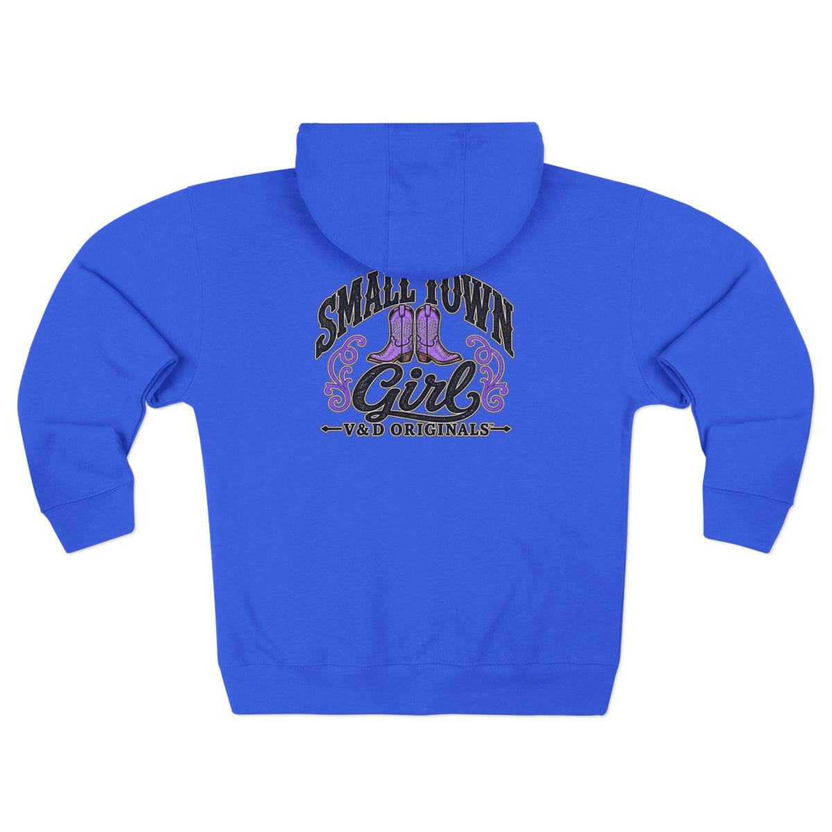 Small Town Girl Zip Hoodie — Purple Boots