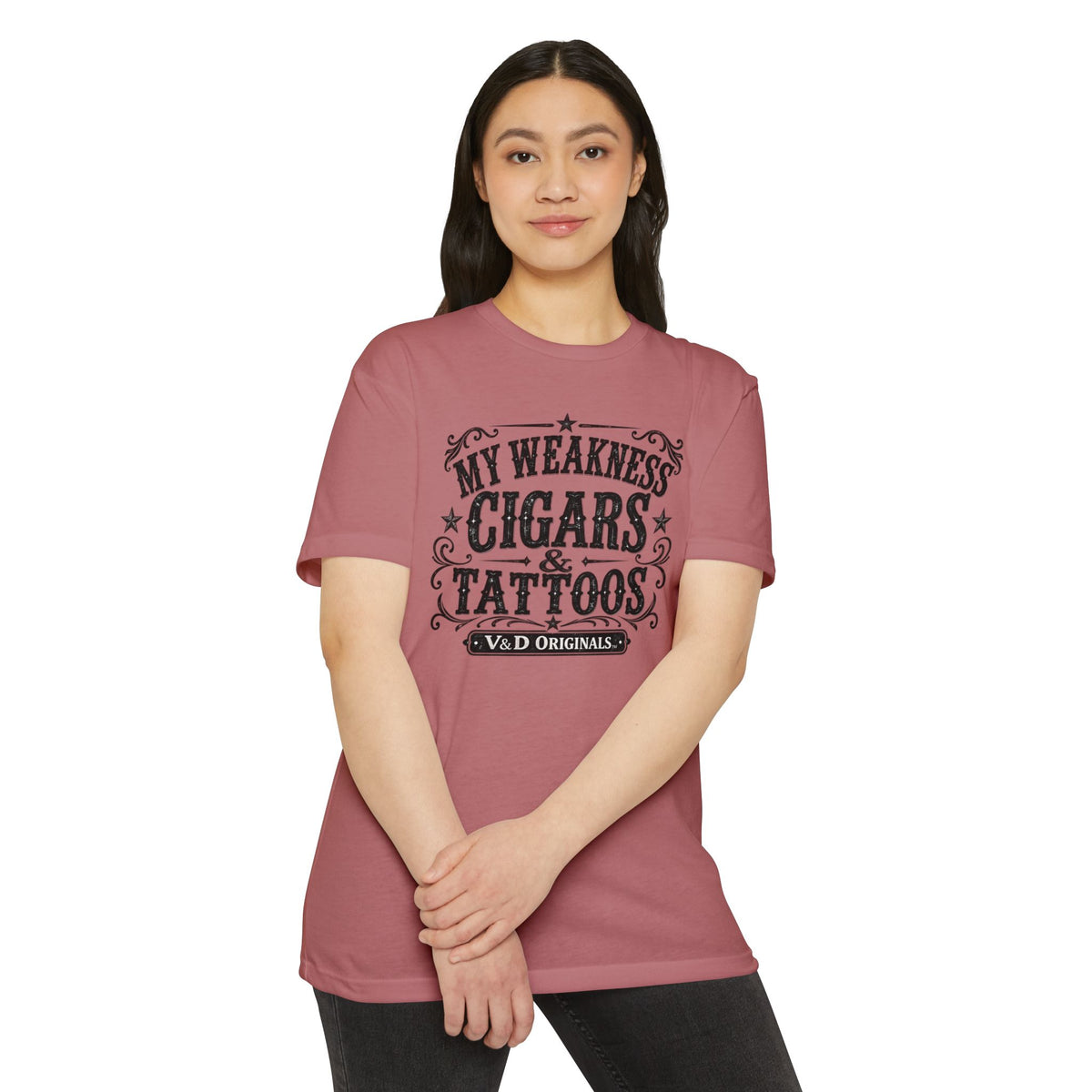 Cigars & Tattoos Graphic T-Shirt — "My Weakness Cigars & Tattoos" Vintage Tee