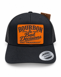 Bourbon & Bad Decisions Leather Patch Trucker Hat