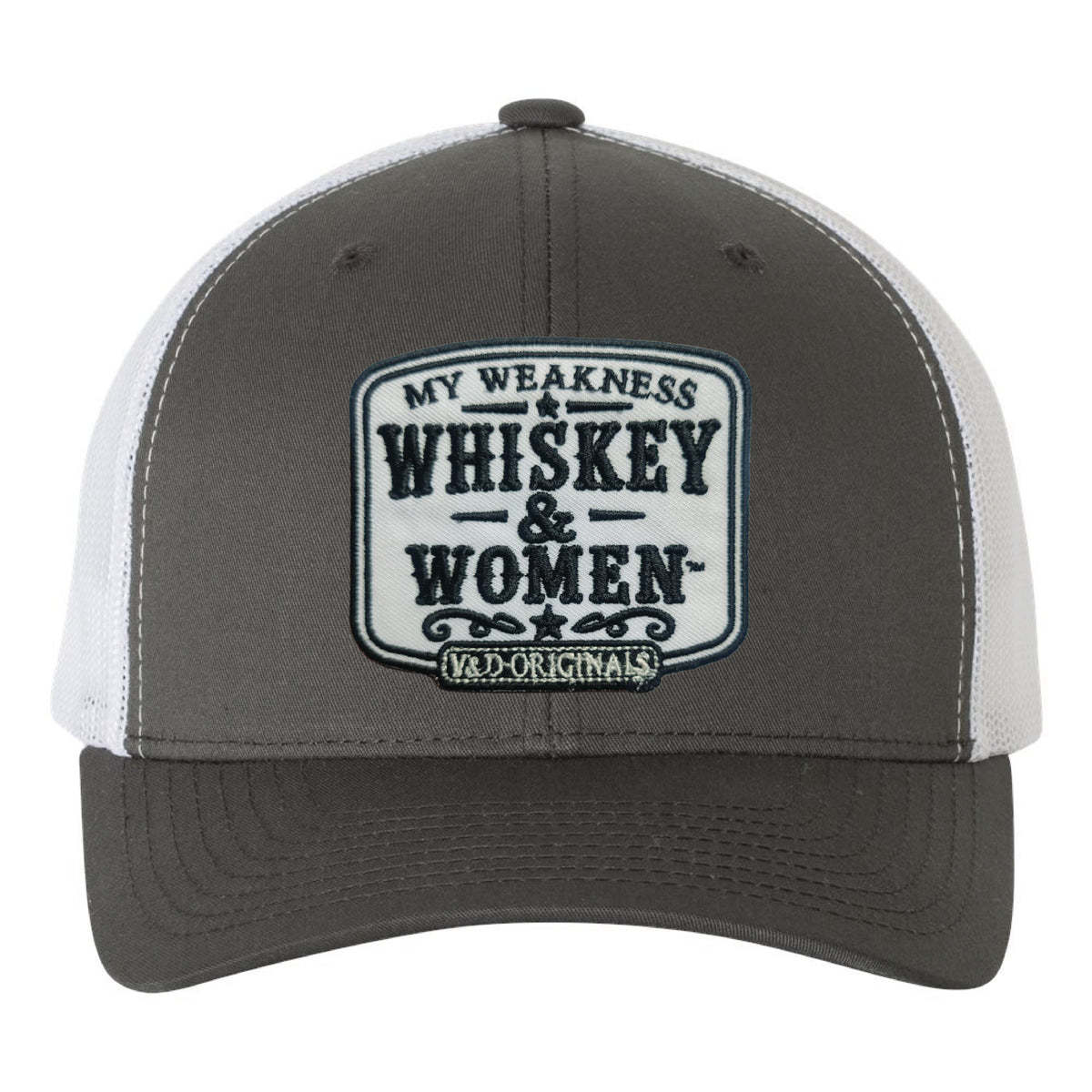Whiskey & Women Text Patch Trucker Hat