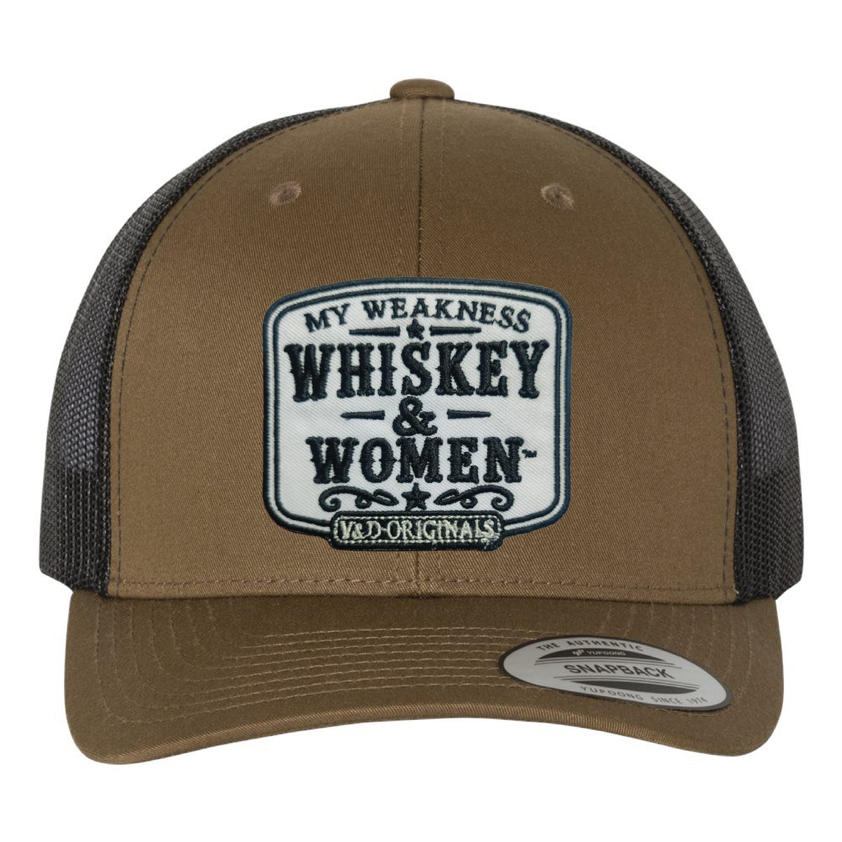 Whiskey & Women Text Patch Trucker Hat