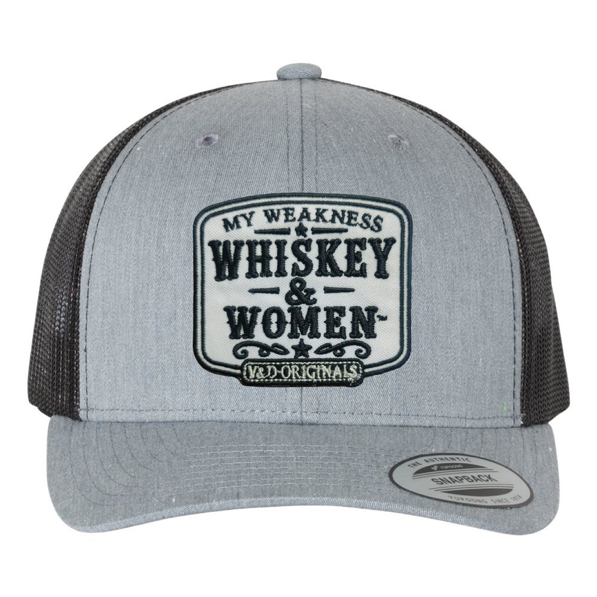 Whiskey & Women Text Patch Trucker Hat