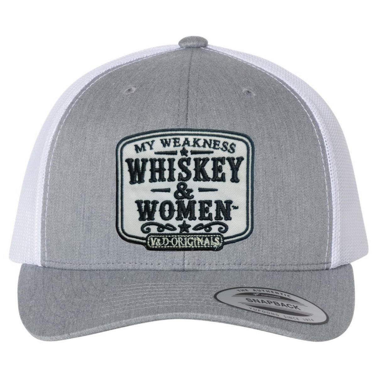 Whiskey & Women Text Patch Trucker Hat