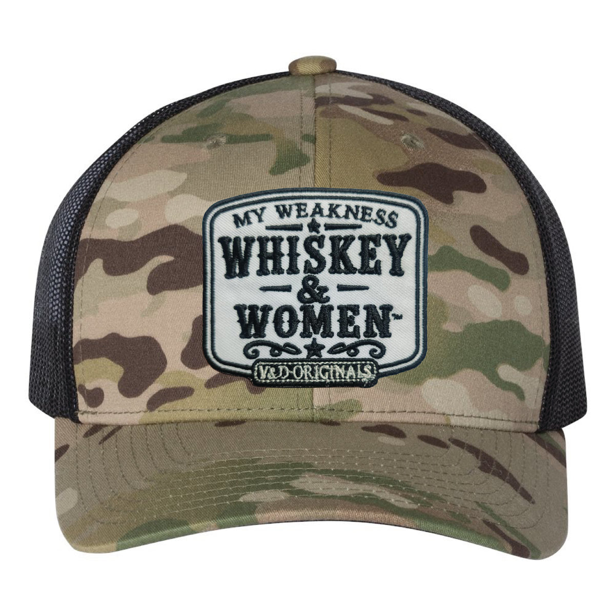 Whiskey & Women Text Patch Trucker Hat