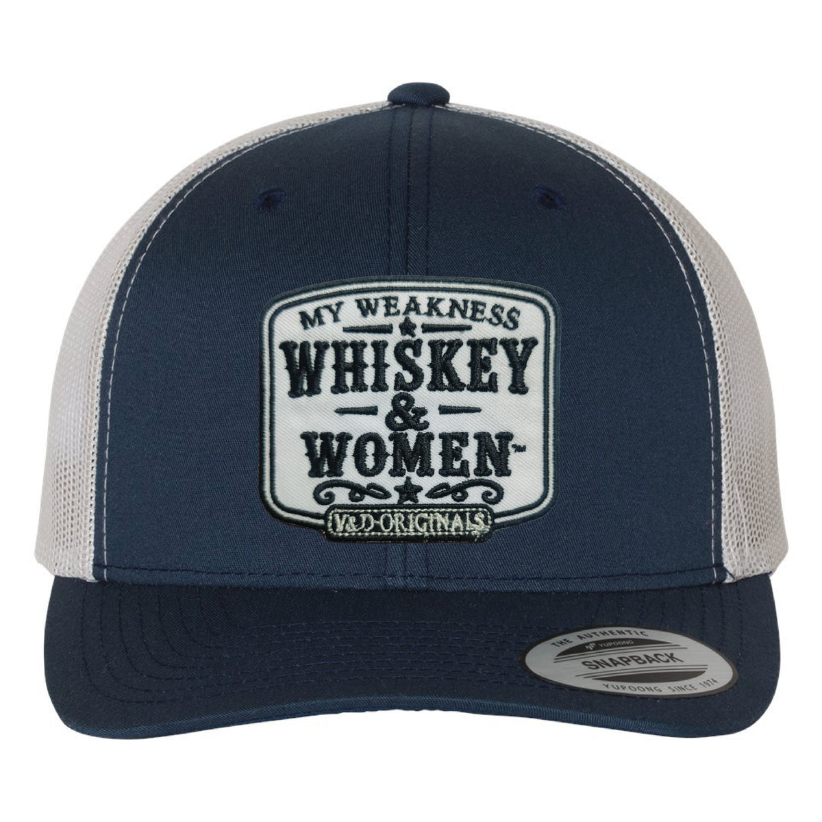 Whiskey & Women Text Patch Trucker Hat